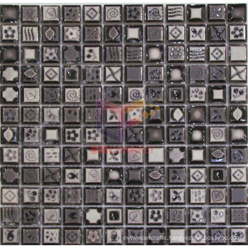 Grey Natural Pattern Glazed Ceramic Mosaic Tiles (CST081)